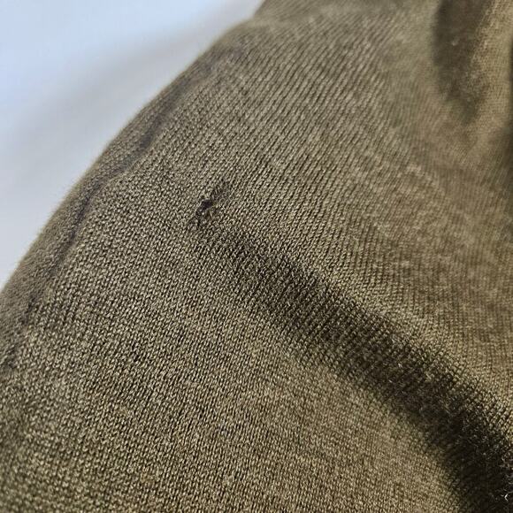 Loft Olive Green Lightweight 3/4 Sleeve Sweater Button Closure Medium Wool Blend - Picture 5 of 8